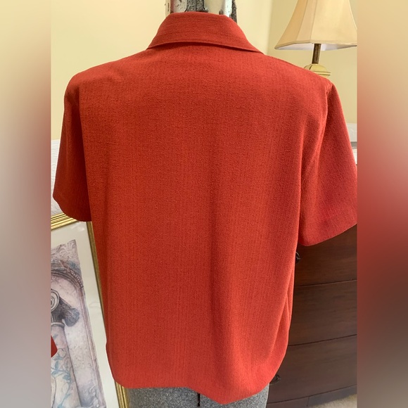 Vintage Alfred Dunner Pants Set Gold Embellished Short Sleeve Top Size 14 P - Picture 4 of 16